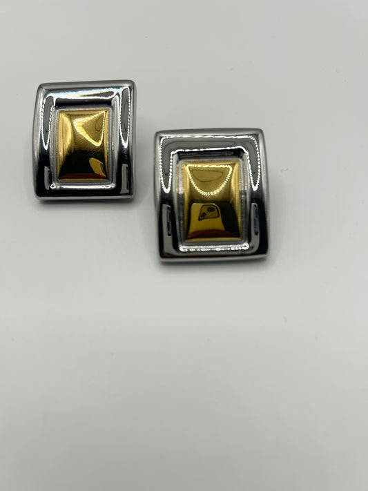 Two Toned Square Earrings